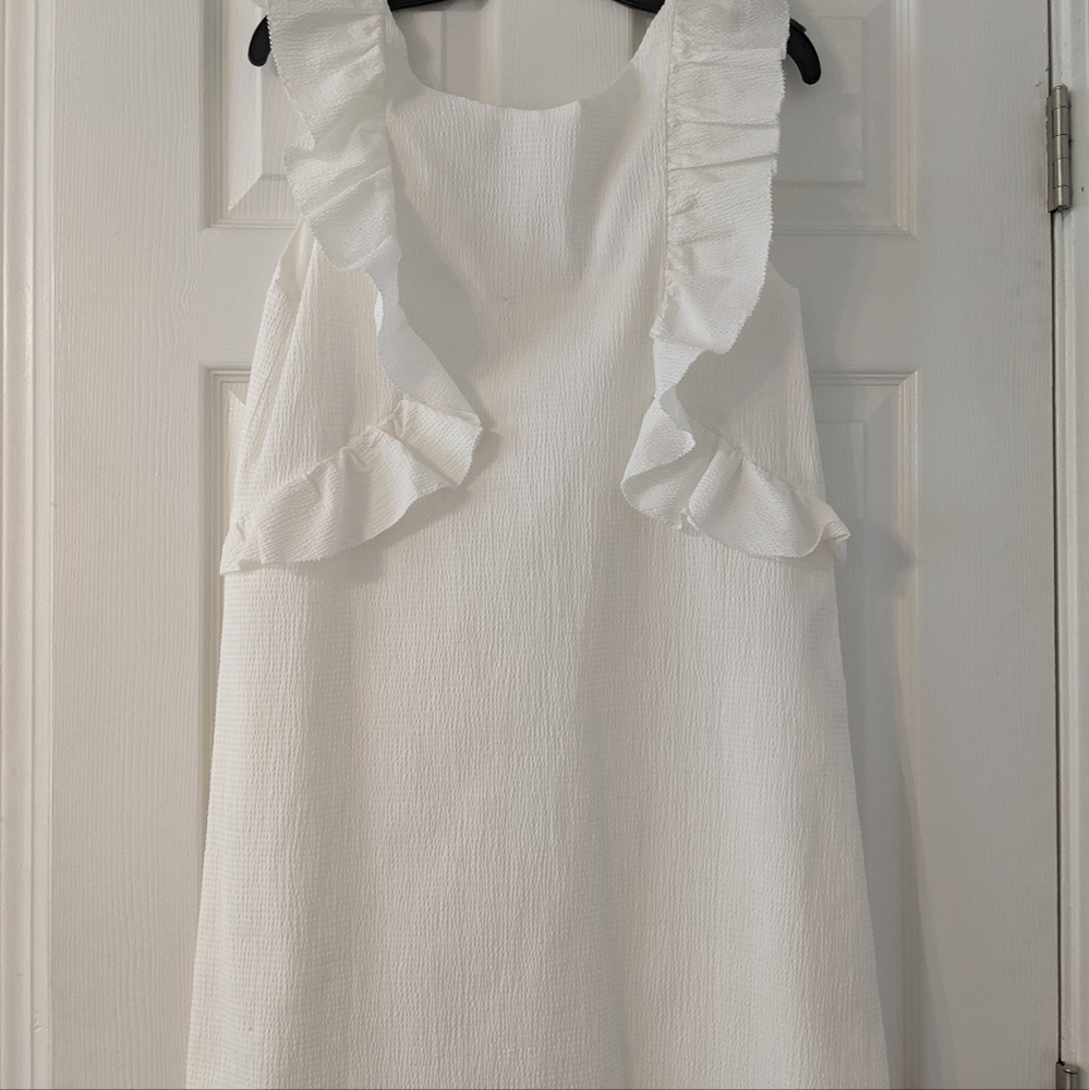 White ruffled party dress